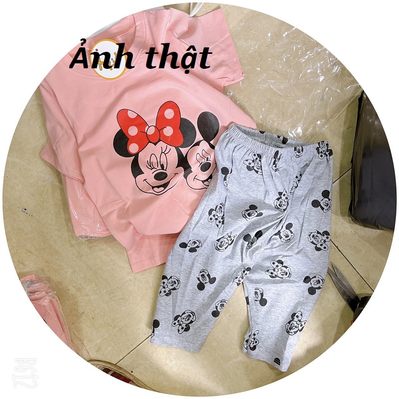 Bộ bé gái Mickey áo cộ tay và quần ngố XHN556