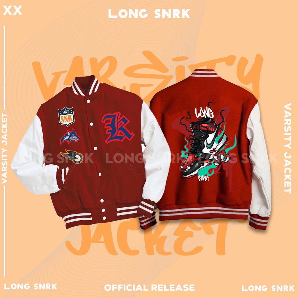 [Tặng Sticker và khăn Tuban] _ Áo khoác VARSITY họa tiết Longsnkr chất nỉ cao cấp giữ nhiệt và thoáng - Bomber /Varsity | BigBuy360 - bigbuy360.vn