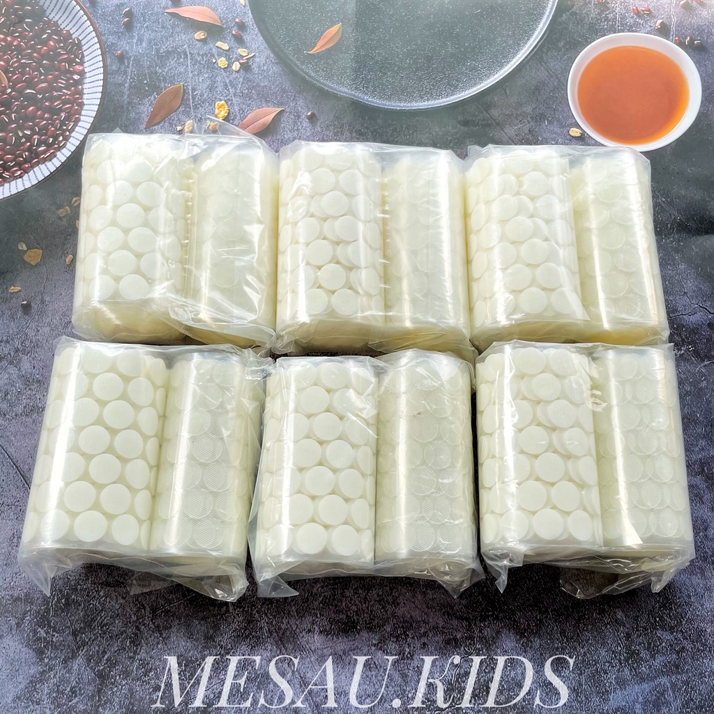 Băng Dính Gai Velcro Tròn, MESAU.KIDS Khóa Nhám Có Sẵn Keo Dán Đồ Chơi Giáo Dục, Băng Dán Dính