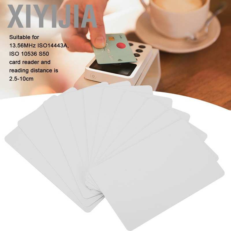 Xiyijia 10Pcs NFC Contactless Smart White Card Tag S50 IC 13.56MHz RFID Readable Access | BigBuy360 - bigbuy360.vn