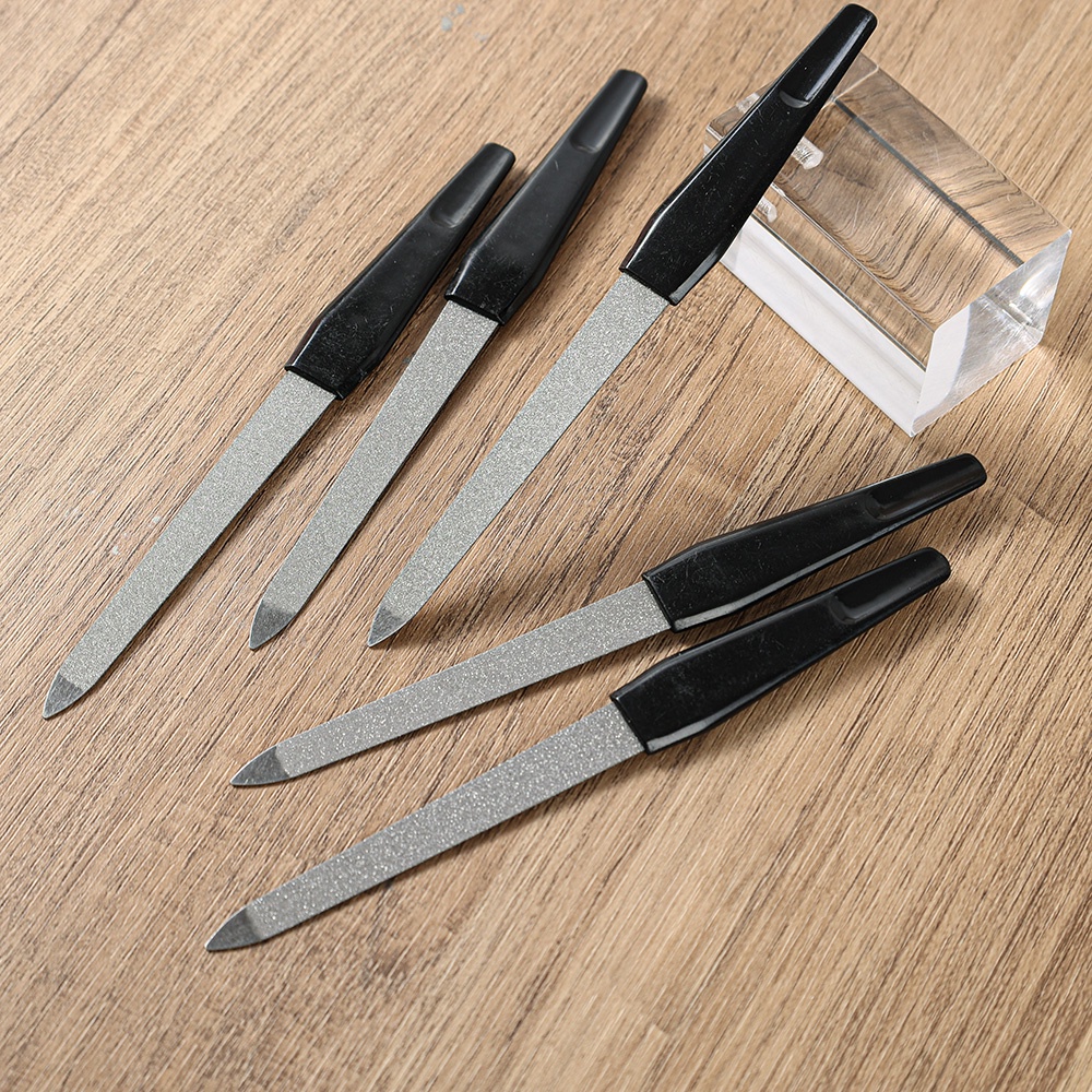 Set 5 Cây Giũa Móng Tay Hai Mặt Bằng Thép Không Gỉ Tay Cầm Nhựa Tiện Dụng