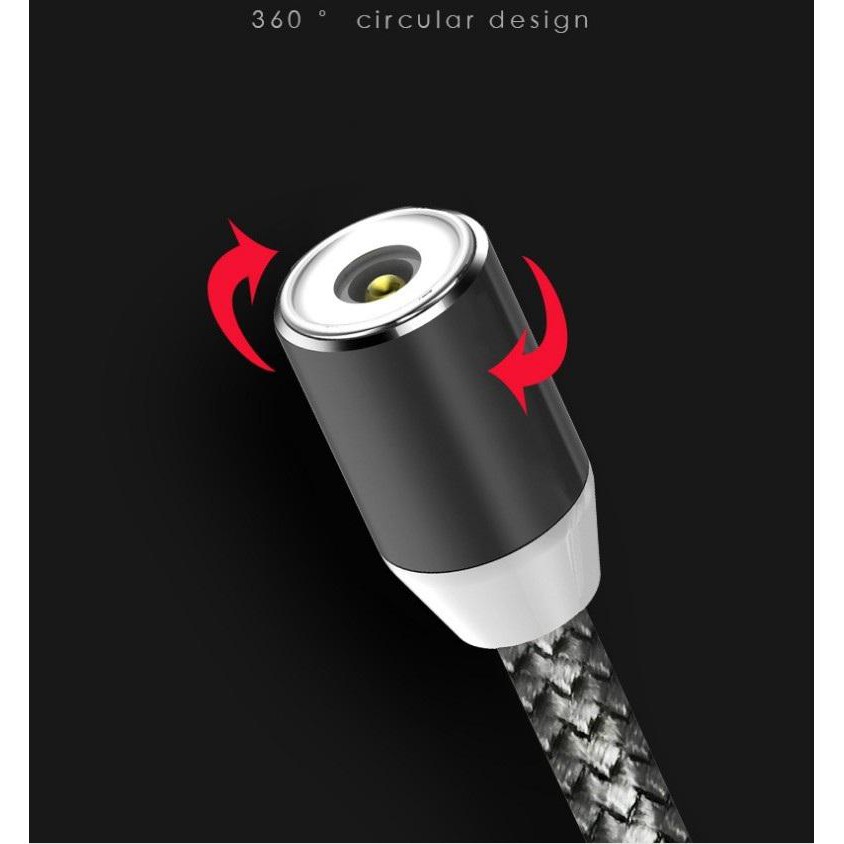 CÁP SẠC TỪ HÍT NAM CHÂM DÂY DÙ 3IN1 CÓ LED