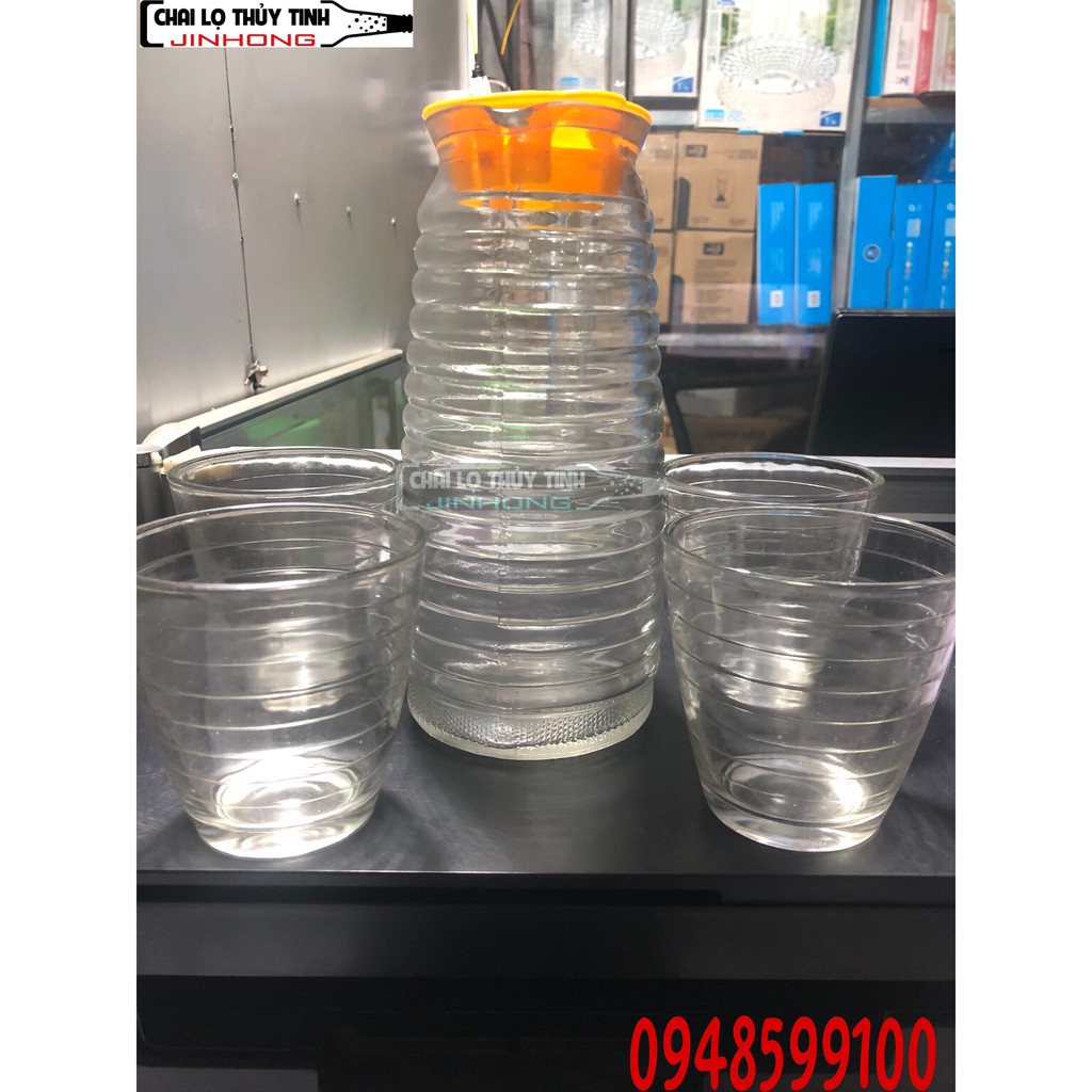 Bộ Bình Ly 5 Món Bình 1,1 lít 4 ly 220ml