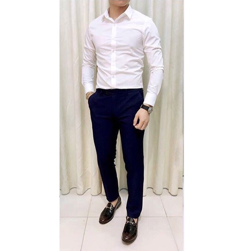 Combo soái ca quần tây và áo sơ mi dài tay dáng Hàn bán chạy 2019