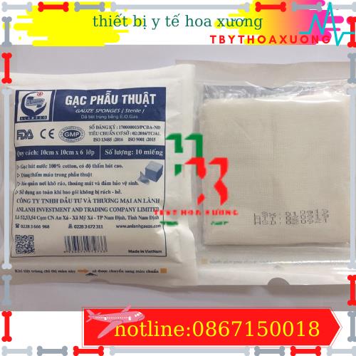 túi 50 gói gạc phẫu thuật tiệt trùng AN LÀNH 10 x10 x8 lớp
