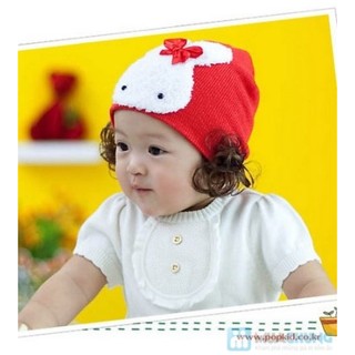 Mũ len tóc giả cho bé cực xinh y hình
