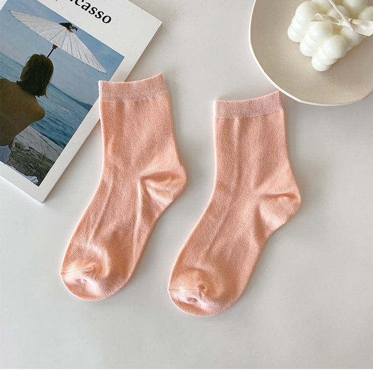 Vớ mỏng màu kẹo ngọt thời trang mùa hè phong cách Ins kiểu Hàn Nhật dành cho nữ sinh