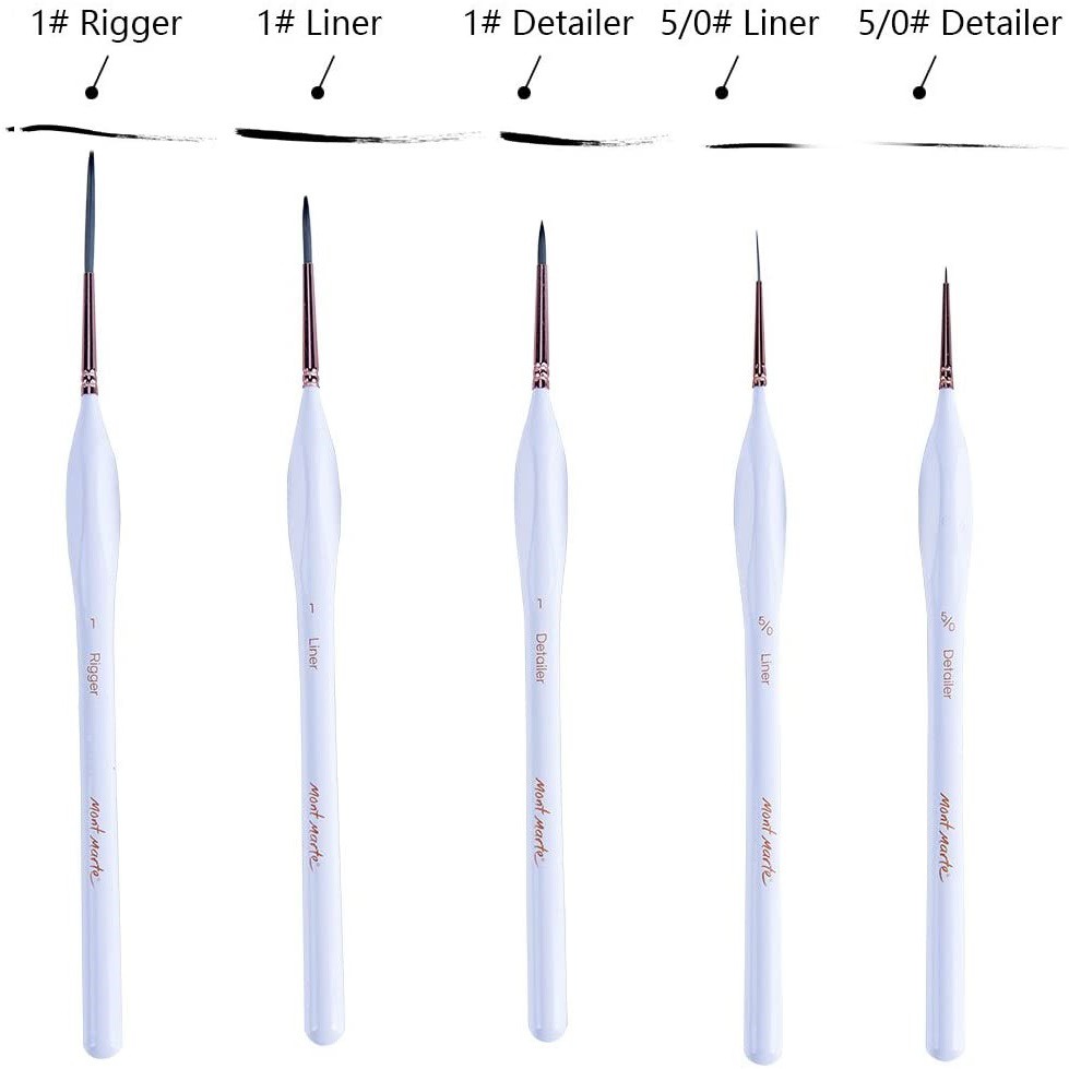 BỘ 5 CÂY CỌ MONT MARTE DETAIL &amp; LINER BMHS0034 (ARTIST TAKLON BRUSH)