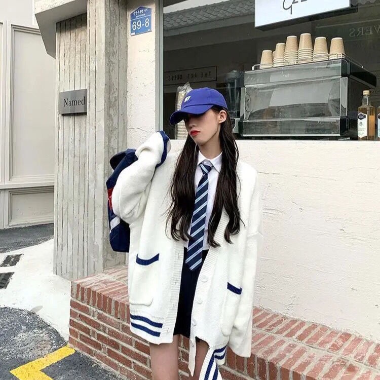 [Sản phẩm mới giá rẻ]Áo Khoác Cardigan Dệt Kim Dáng Rộng Phong Cách Hàn Quốc Mới Cho Nữ