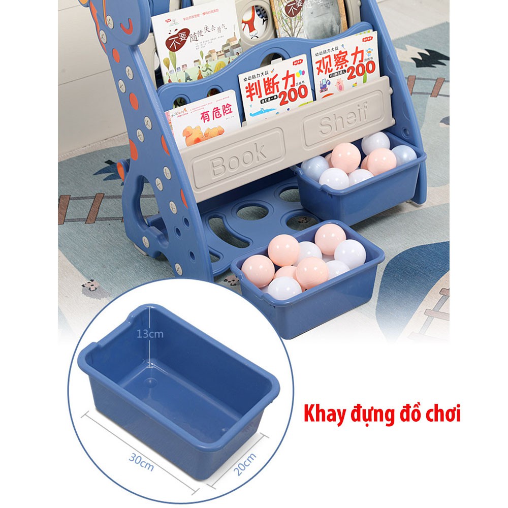 Kệ sách cho bé, giá sách trẻ em kích thước lớn nhiều tầng dễ thương hình con hươu (có hộp đựng đồ chơi) | BigBuy360 - bigbuy360.vn