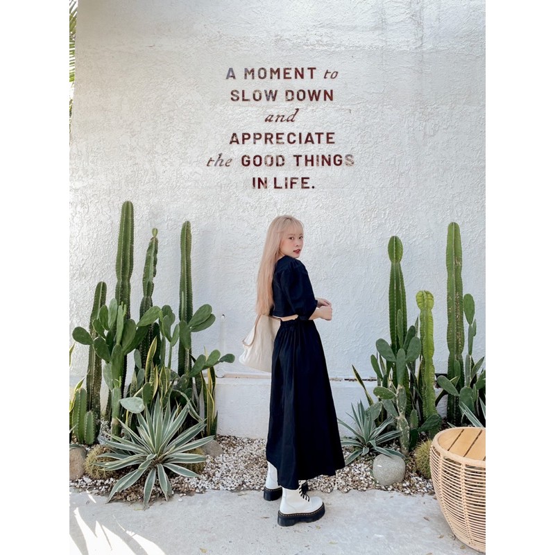 Grass Dress - Đầm dáng dài hở eo tay phồng - Remmus.vn | BigBuy360 - bigbuy360.vn