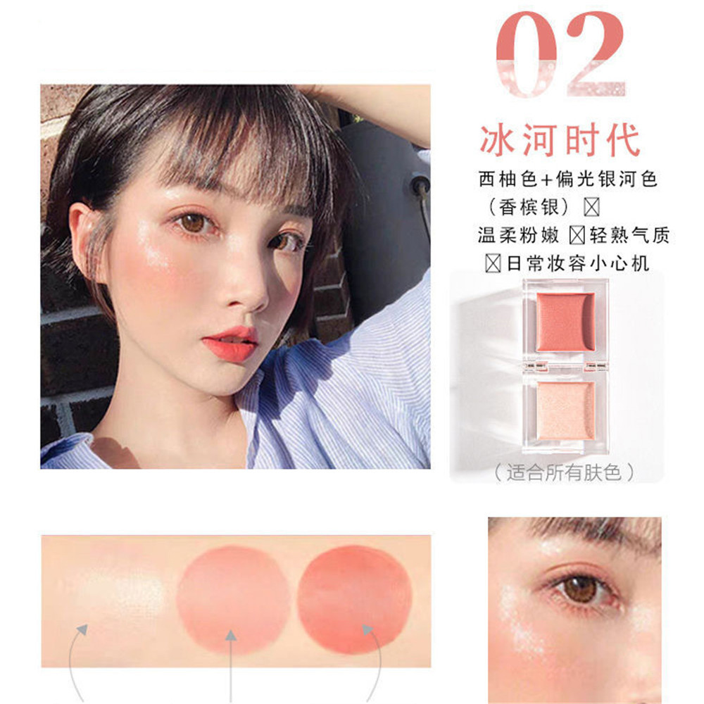 (Hàng Mới Về) Bảng Phấn Má Hồng Hai Màu Bắt Sáng Đa Năng Phong Cách Hàn Quốc | BigBuy360 - bigbuy360.vn