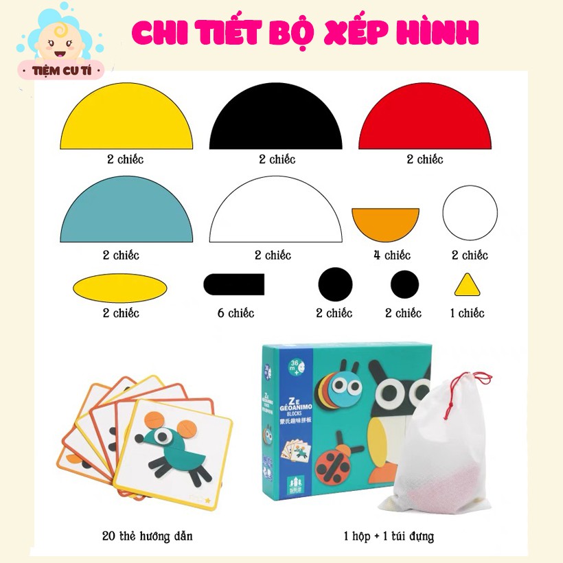 Đồ chơi trẻ em bộ tranh ghép hình Montessori Fun Board, Ghép hình con vật thông minh rèn luyện tư duy cho bé