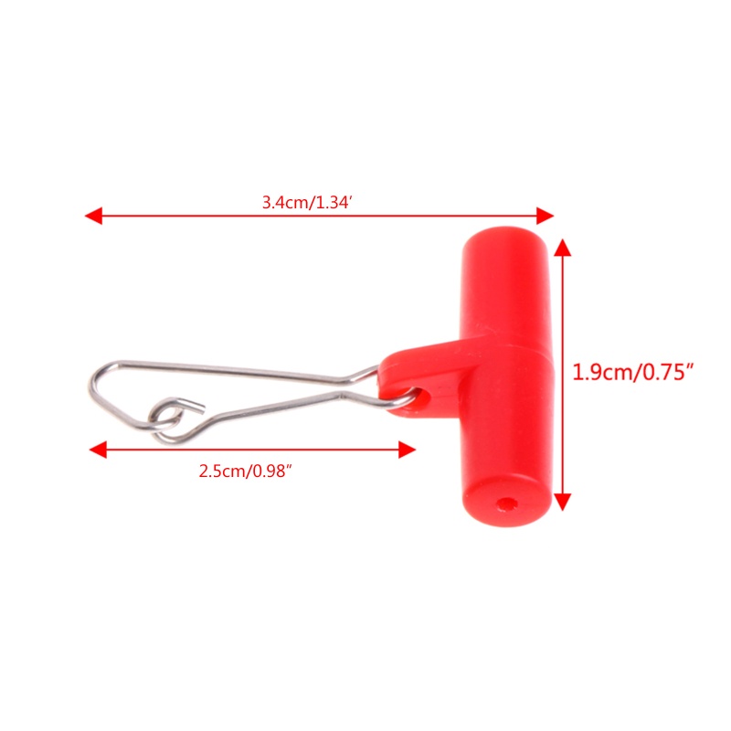 SUN 10Pcs Fishing Sinker Slip Clips Plastic for Head Swivel With Hook Snap Slide Swi
