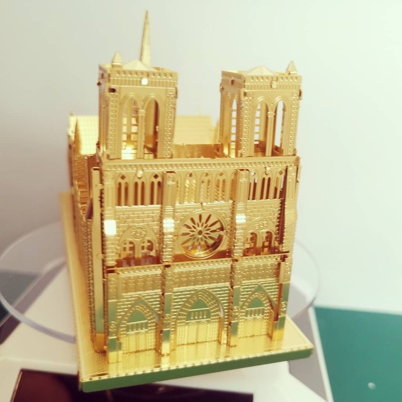 Mô hình kim loại 3D lắp ráp Nhà thờ Đức Bà Paris Vàng Notre-Dame de Paris [ Chưa lắp ]