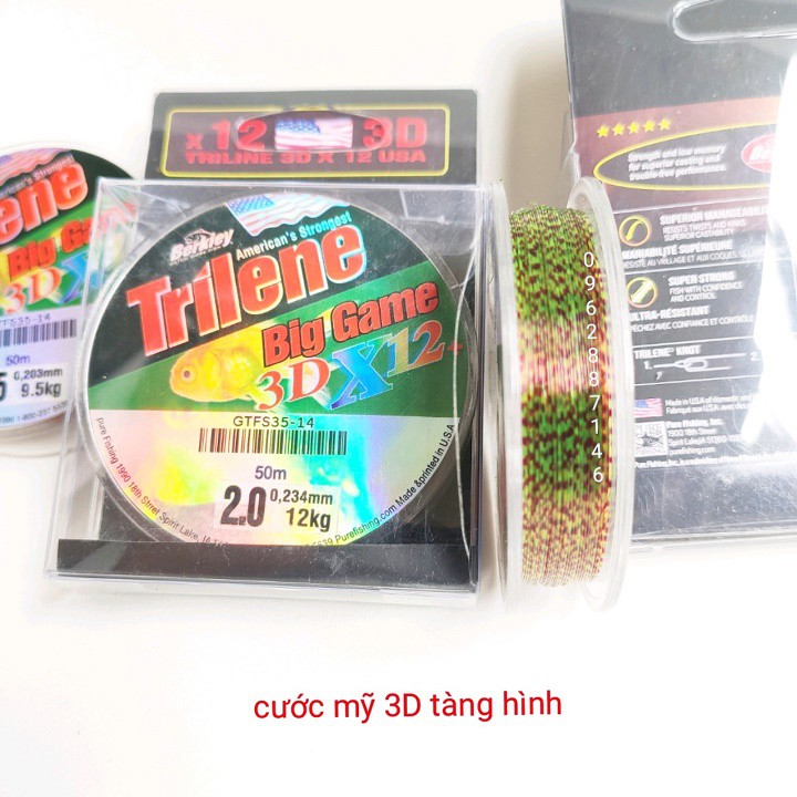 cước thẻo 3D cước mỹ tàng hình cước câu cá 50m