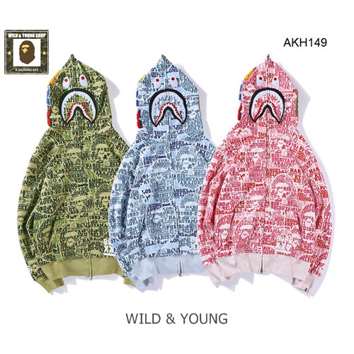 (HOT SALE)Áo Khoác Hoodie Nam Nữ - Áo Khoác Bape Cá Mập Shark XXV (AKH149)