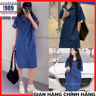 Váy jean suông dài, đầm bò suông dài, vải bò thấm hút mồ hôi phong cách trẻ trung ulzzang hàn quốcTHỜITRANG1989