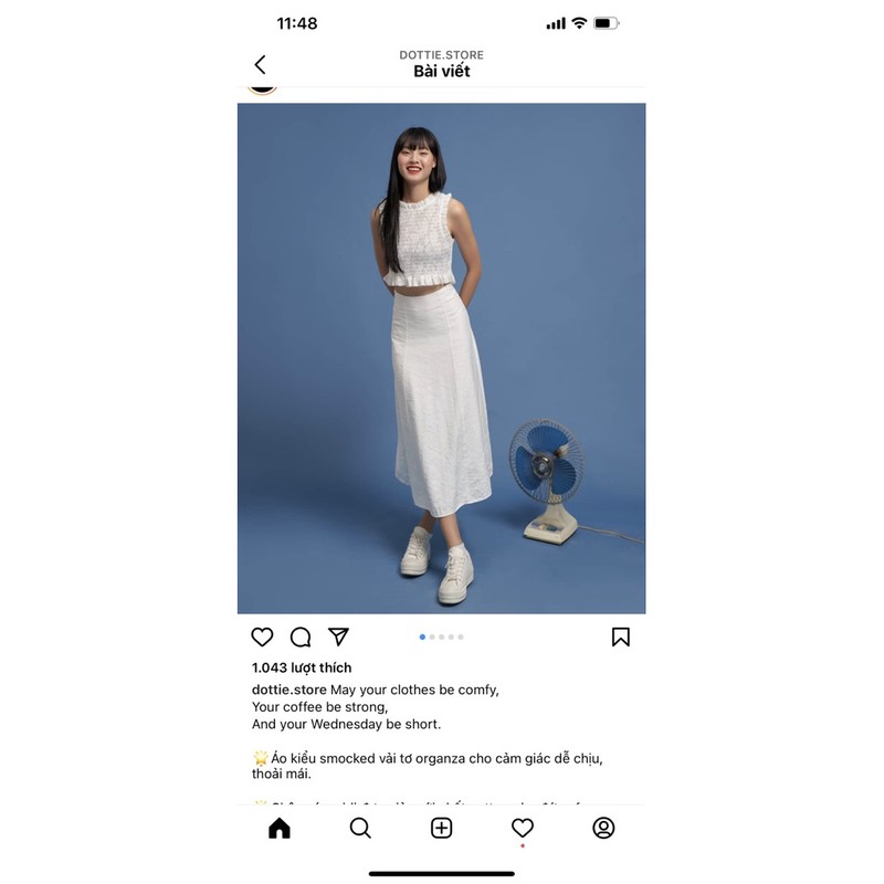 pass chân váy trắng Dottie size S new 95%