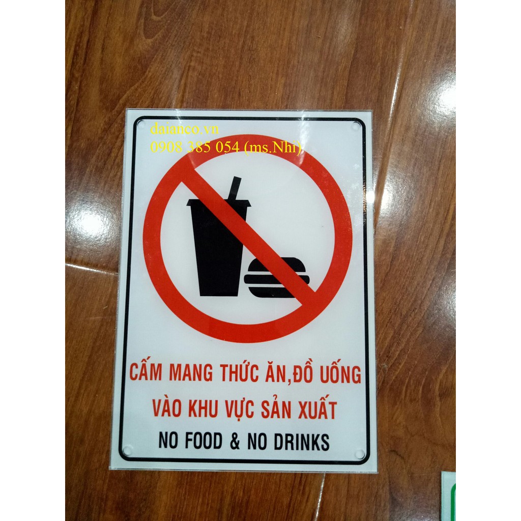 BIỂN CẢNH BÁO CHẤT LIỆU MICA ĐÀI LOAN 3 LY (15x21cm) CẮT LAZER- HÌNH THẬT, CÓ SẴN