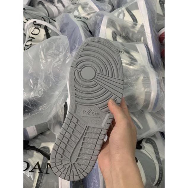 [Sập Giá] Giày sneaker Jordan 1 grey/white đủ size nam nữ. Giày Jd1 xám vạch đen cao | BigBuy360 - bigbuy360.vn