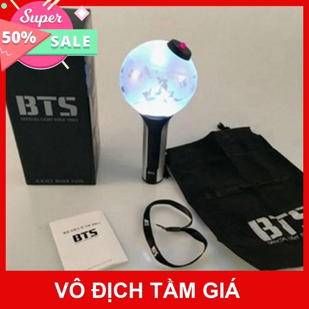 Chuyendokpop (2 phân loại Unoff) Bomb bts ver 2 đèn phát sáng lightstick bts CẢM ƠN ĐÃ TIN TƯỞNG ỦNG HỘ