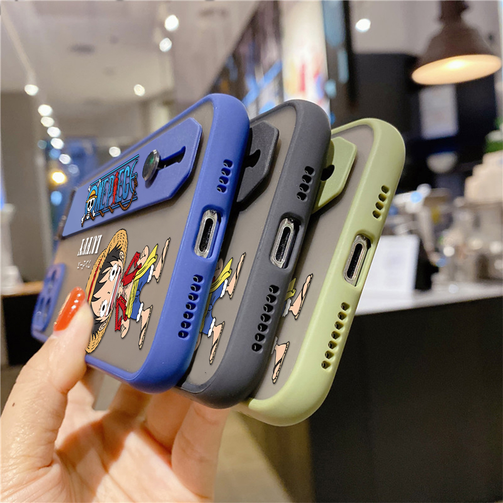 Ốp lưng điện thoại iPhone SE 2020 Xs Xr 8 Plus 7 6 6S X Vỏ Anime Luffy Bìa Phim hoạt hình Chống va đập Mặt sau mờ Mặt sau Bảo vệ toàn bộ Ống kính