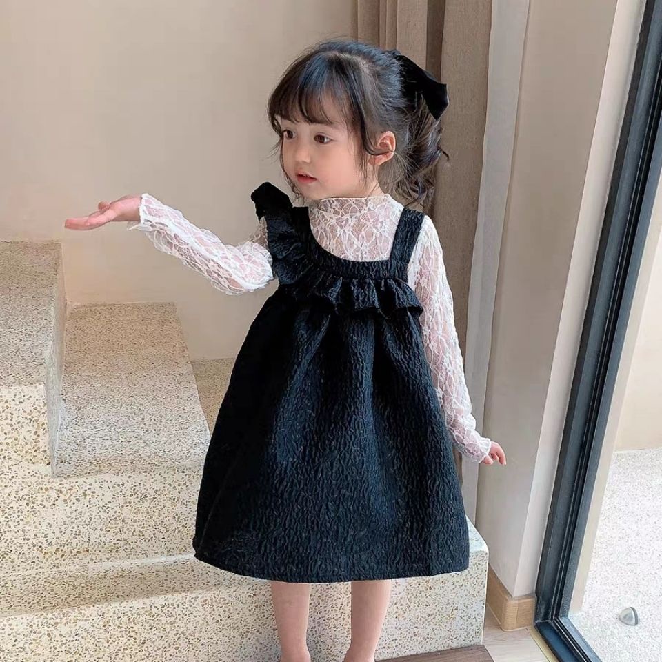 Áo ren lưới mỏng tay dài thời trang mới xuân thu 2021 cho bé gái