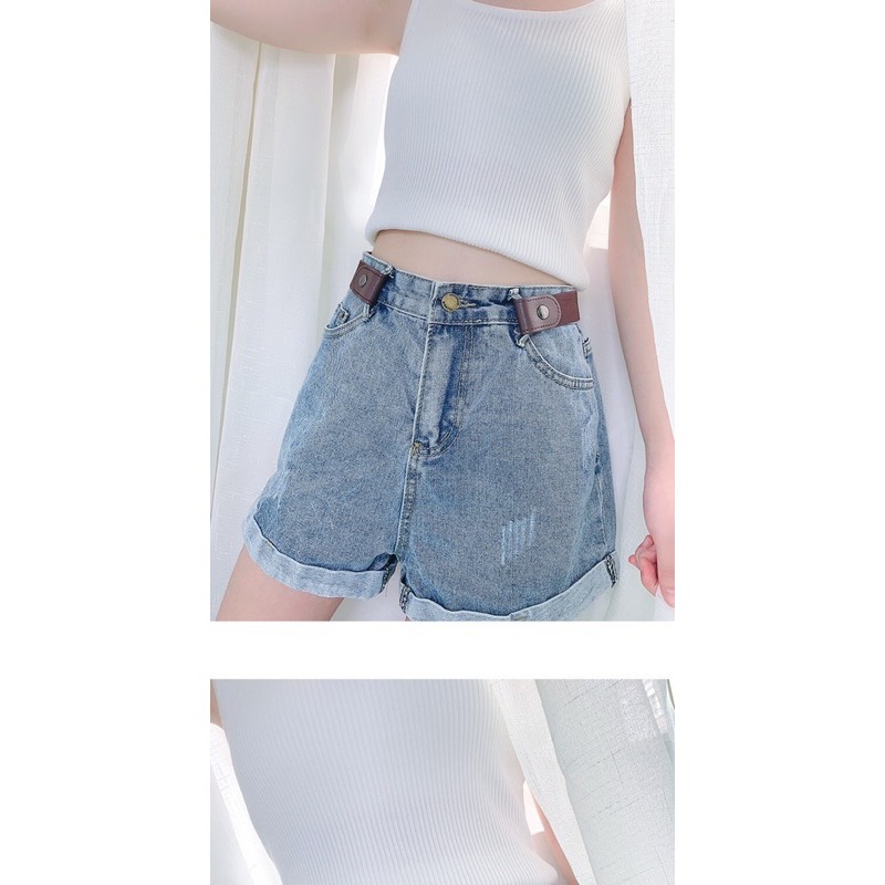 Thắt lưng lười dây chun có nút gài, nút cài bấm, khuy cài bấm điều chỉnh lưng quần Jean, quần bò cạp rộng