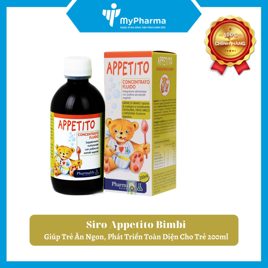 Siro Appetito Bimbi - Giúp Trẻ Ăn Ngon, Phát Triển Toàn Diện Cho Trẻ 200ml
