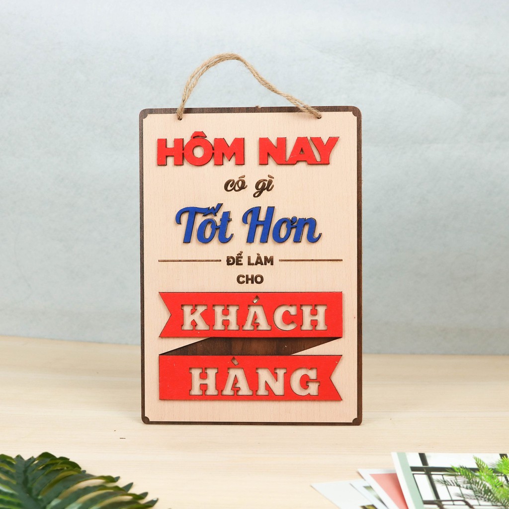 Bảng gỗ decor SLOGAN TRANG TRÍ cửa hiệu văn phòng Kèm quà tặng 17k mỗi đơn hàng