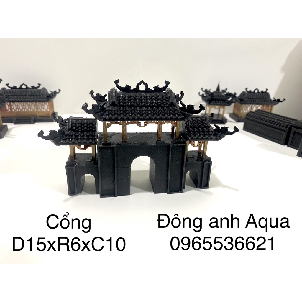 Tiểu cảnh cổng tam quan bản đặc biệt, phụ kiện trang trí, bể cá, thuỷ sinh, sân vườn, hòn non bộ