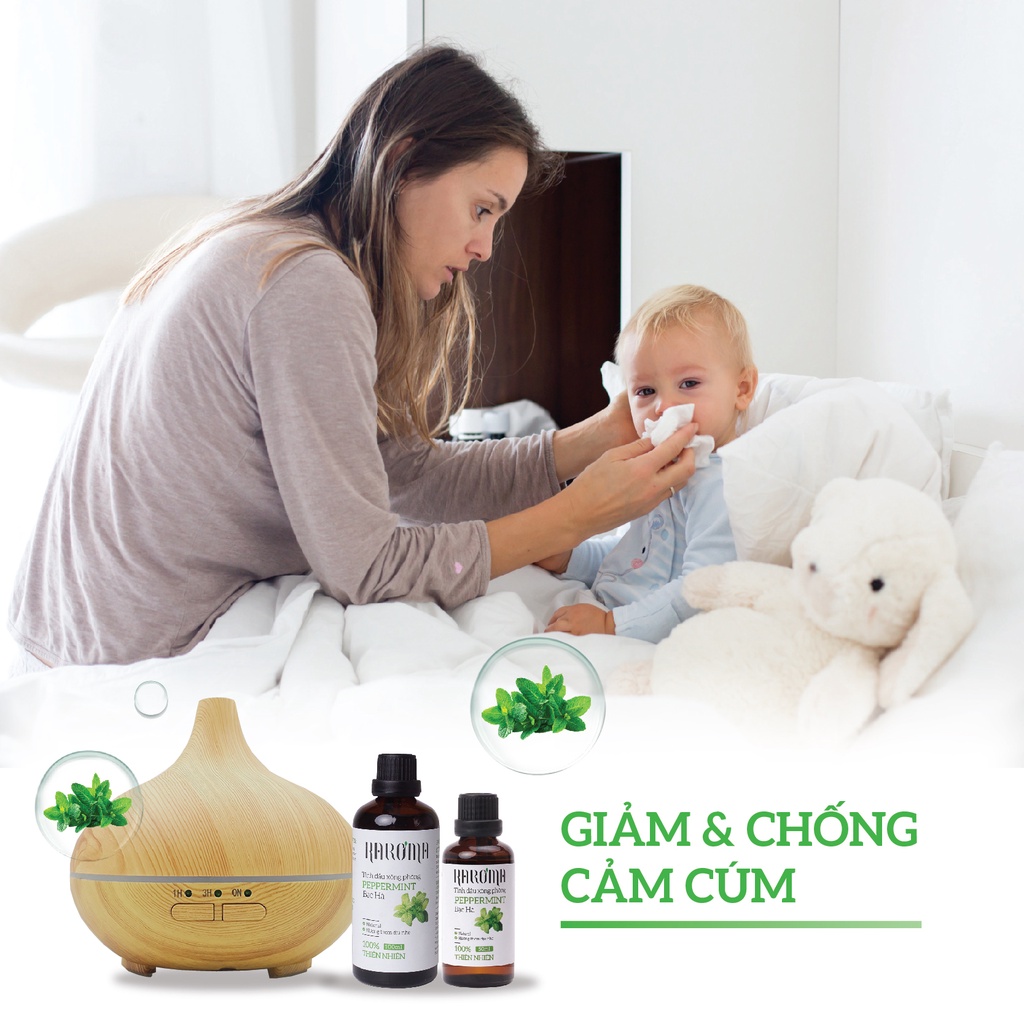 Tinh Dầu KAROMA Nguyên Chất Có Kiểm Định, Tinh Dầu Bạc Hà 10ml Giúp Thơm Phòng, Khử Mùi, Đuổi Muỗi