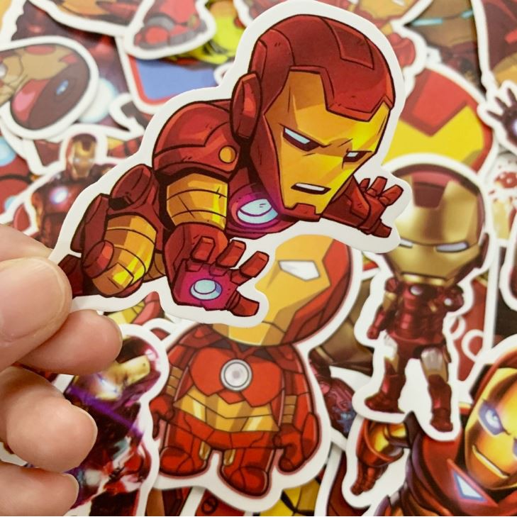 Sticker IRON MAN - NGƯỜI SẮT nhựa PVC không thấm nước, dán nón bảo hiểm, laptop, điện thoại, Vali, xe,  Cực COOL #6