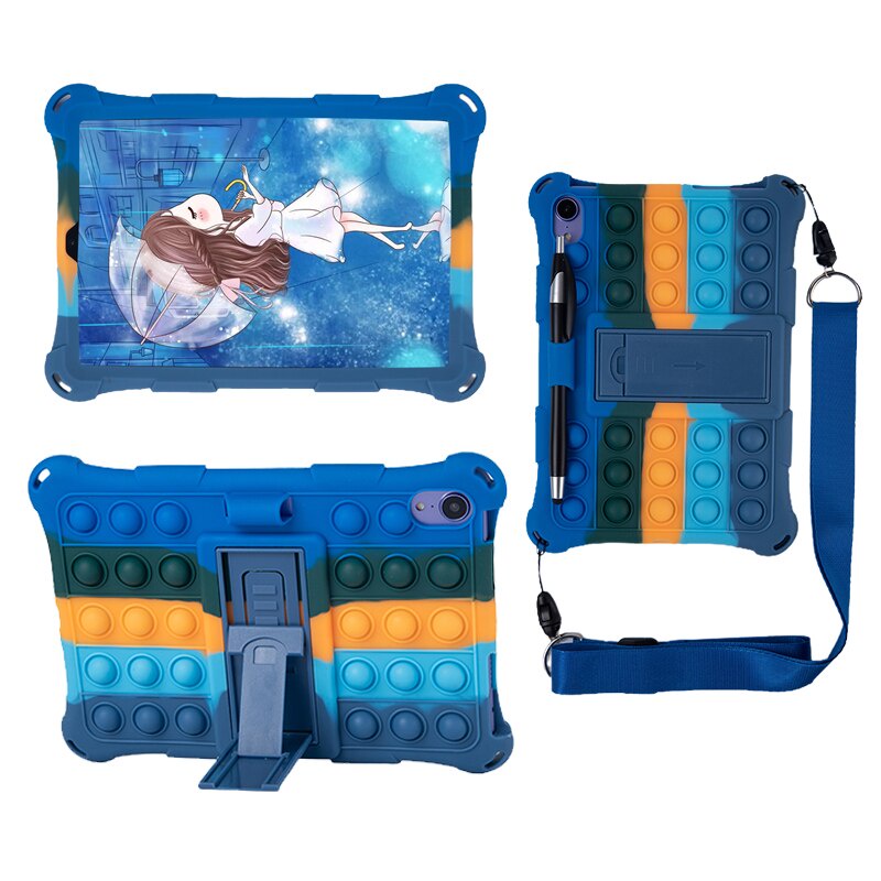 Ốp bảo vệ máy tính bảng bằng silicon mềm chống sốc có dây đeo và giá đỡ thích hợp cho iPad Mini 6 2021