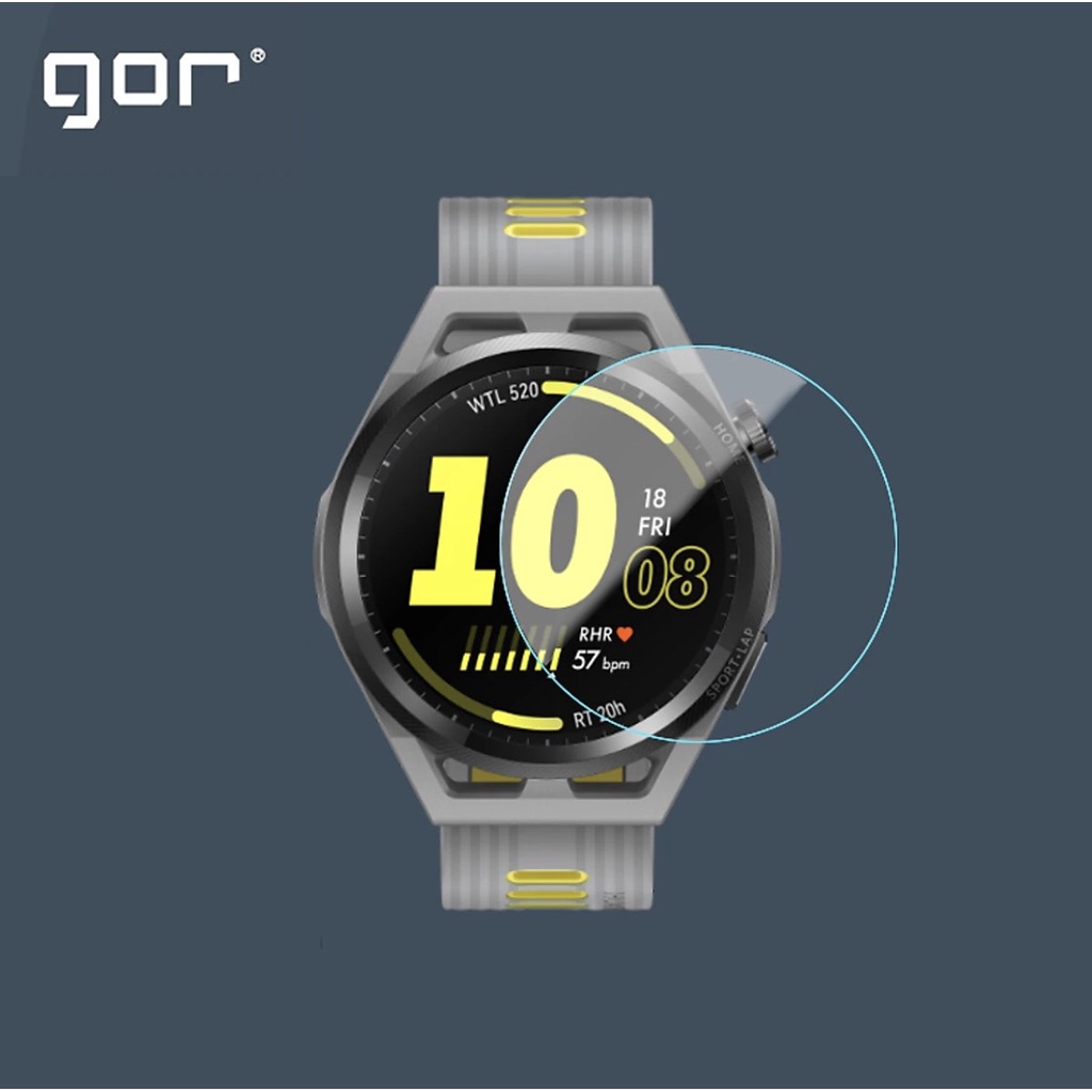 Bộ 3 Kính Cường Lực Dán Màn Hình GOR Dành Cho Huawei Watch GT RUNNER, Trong Suốt - Hàng Chính Hãng