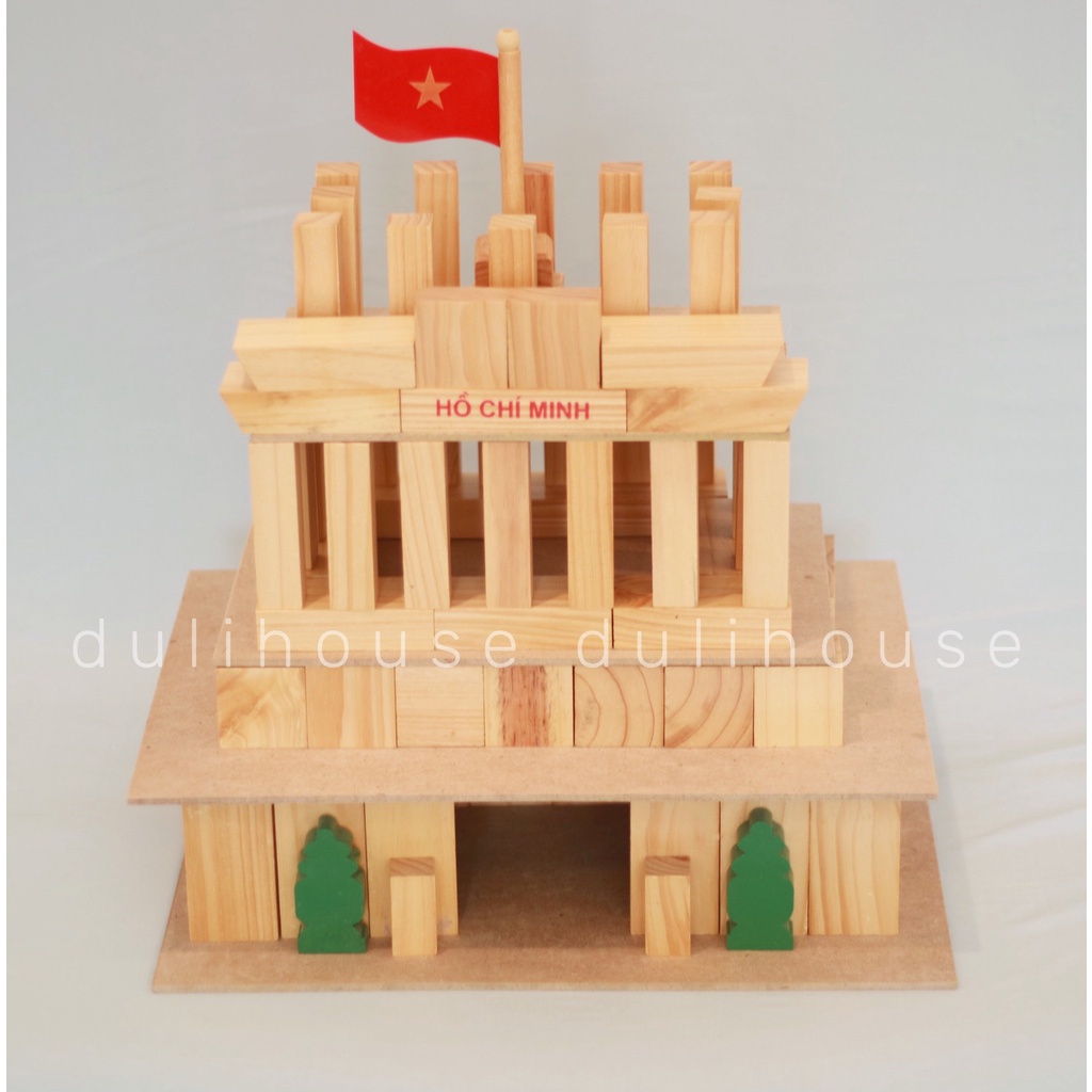 Đồ chơi gỗ bộ xếp hình xây dựng Lăng Bác Winwintoys Hỗ trợ nhận biết hình khối phát triển tư duy logic suy luận hình ảnh