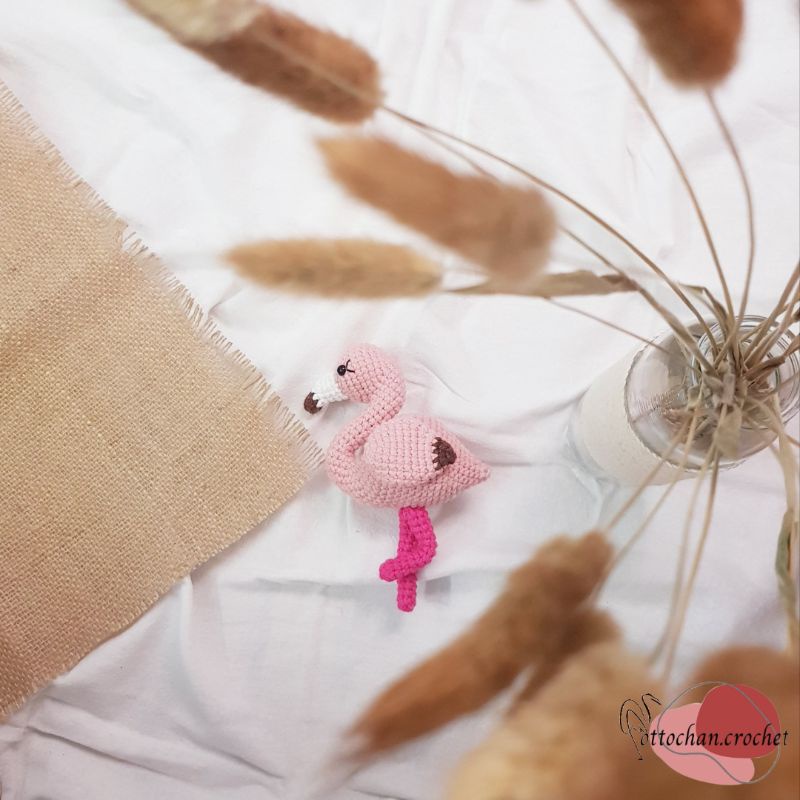 Móc khóa hồng hạc bằng len_amigurumi [THÚ BÔNG CAO CẤP_TOTTOCHAN]
