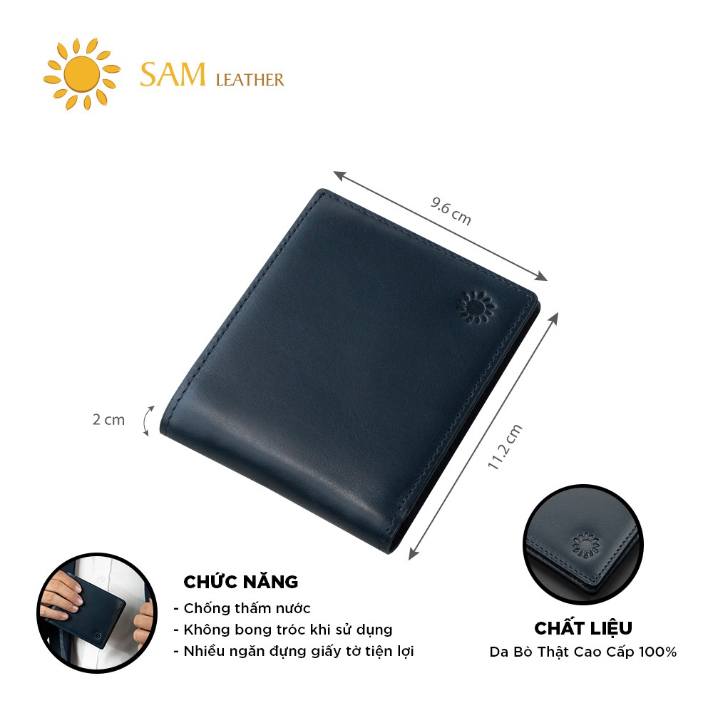 [ SAM Leather ] Ví Nam Da Bò Cao Cấp - Ví Ngang Nam Da Bò Thật Bảo Hành 12 Tháng Chính Hãng