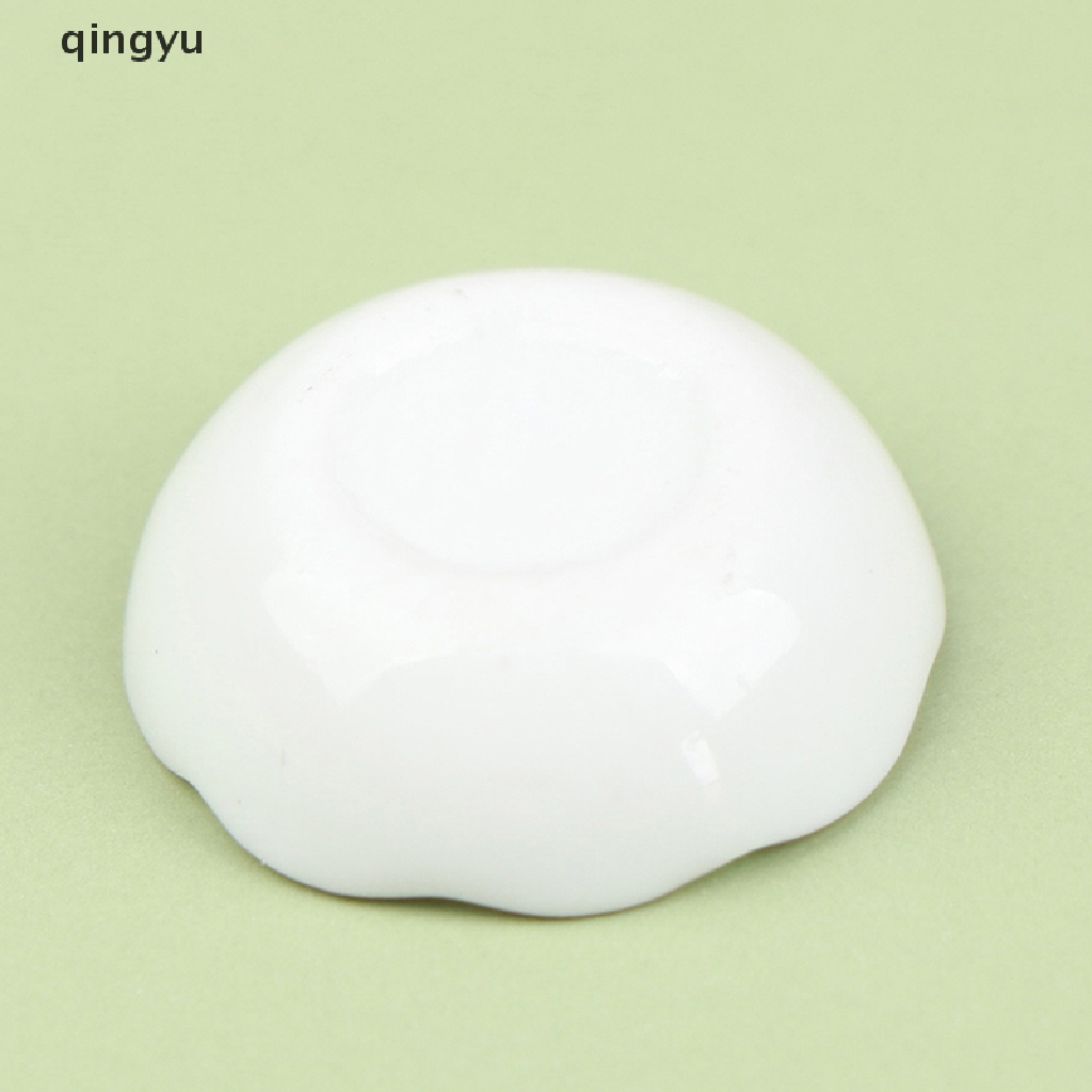 Bộ 4 Chén Dĩa Gốm Sứ Trắng Trang Trí Nhà Búp Bê 1: 12