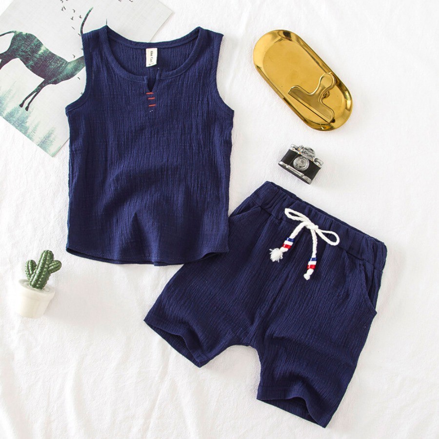 Bộ quần áo ba lỗ sát nách bé trai bé gái, chất đũi cao cấp,thoáng mát cho bé từ 6-19kg