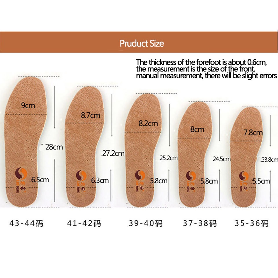 1 Cặp Đế Lót Giày Da Heo Hai Lớp Dày Dặn Mềm Mại Thoáng Khí Thoải Mái Dành Cho Nam Và Nữ