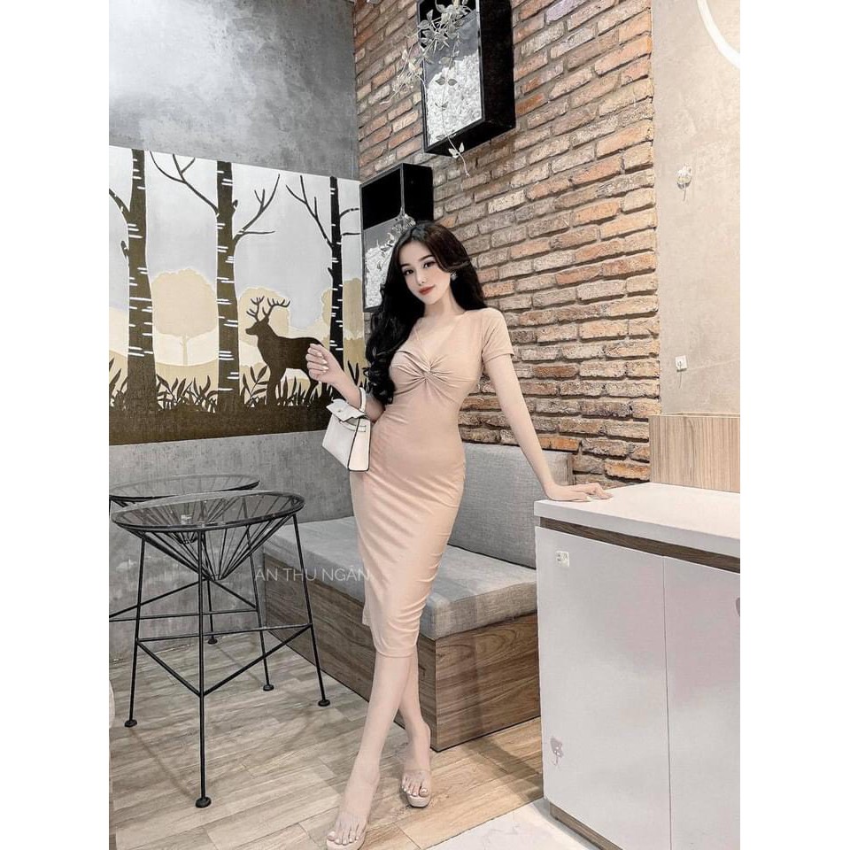 [MẪU MỚI] Đầm Body Xoắn Ngực Tay Ngắn Thun Borip Thích Hợp Mặc Đi Tiệc Đi Làm Đi Chơi Phù Hợp Với Mọi Phong Cách | BigBuy360 - bigbuy360.vn