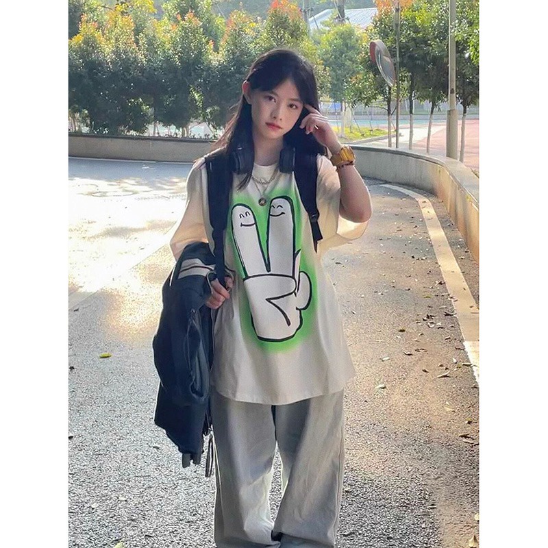 NRVP Áo Thun Tay Ngắn Cổ Tròn Thời Trang Mùa Hè Phong Cách Hàn Quốc Mới