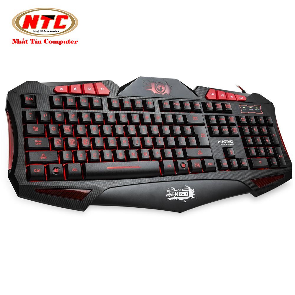 [Mã 33ELSALE hoàn 7% đơn 300K] Bàn phím game cao cấp Marvo K650 led 7 màu tùy chỉnh