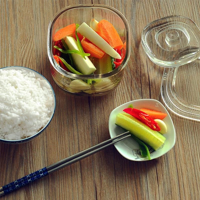 Hũ muối dưa cà thủy tinh 850ml có đĩa nén