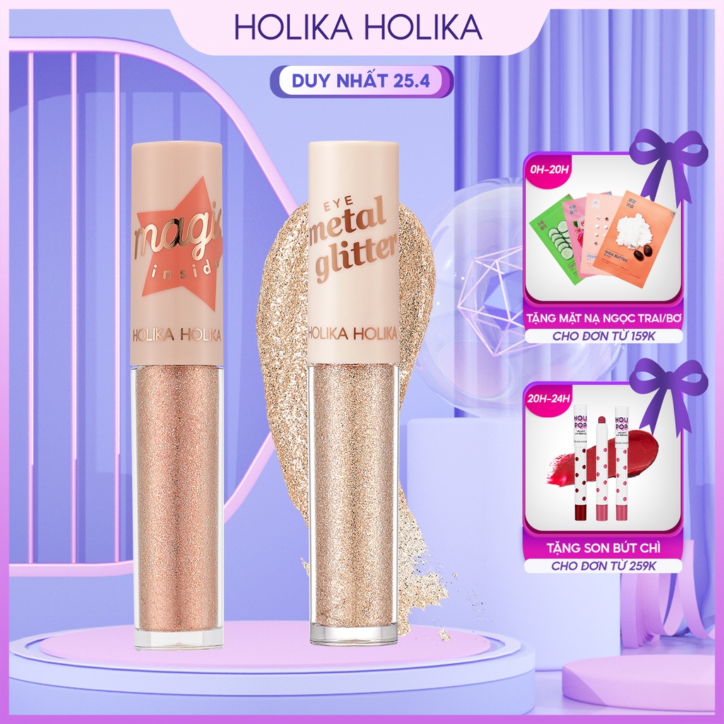 Nhũ mắt đa năng Hàn Quốc Holika Holika chống thấm nước nhanh khô màu sắc tươi trẻ dễ phối 3.4g