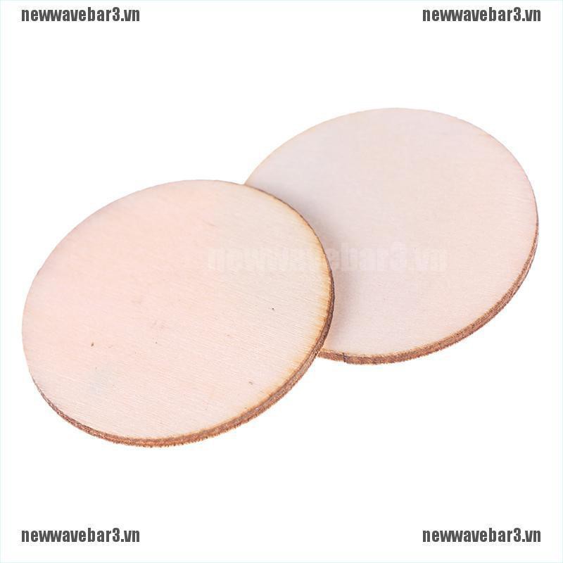 Bộ 50 tấm gỗ hình tròn tự nhiên dùng làm đồ thủ công DIY