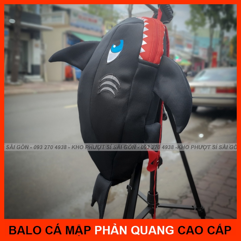 CHỌN MÀU - Balo cá mập đựng mũ mũ bảo hiểm Fullface phản quang SWAT đi phượt - Balo phản quang cá mập siêu độc đáo