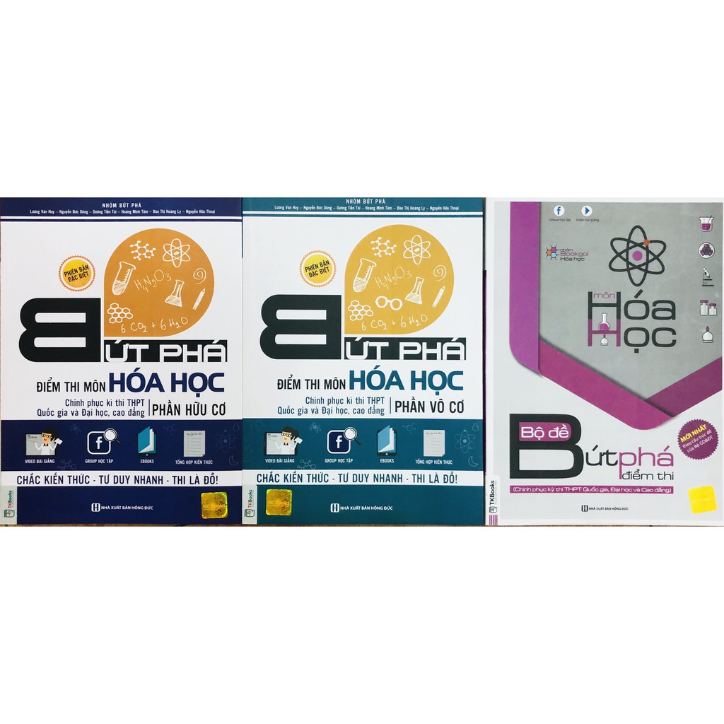Sách - Combo Bứt Phá Điểm Thi Môn Hóa Học Phần Hữu Cơ + Vô Cơ + Bộ Đề Bứt Phá Điểm Thi Môn Hóa Học